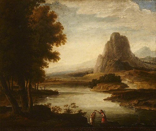 Landscape with the Baptism of Christ, 1642, Herman Van Swanevelt