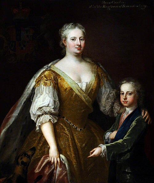 Queen Caroline (of Brandenburg Ansbach) (1683–1737) and her son Prince William Augustus, Duke of Cum, 1730, William Aikman