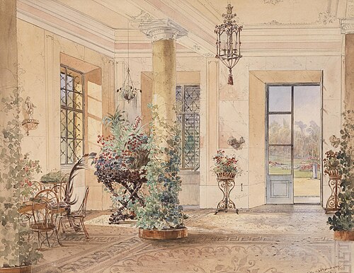 Sala Terrena in einem Schlößchen, 1863, Anton Altmann