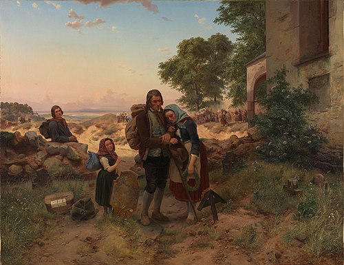 German Emigrants at the Churchyard, 1846, Carl Wilhelm Hübner