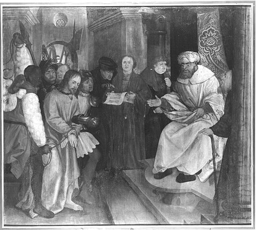 Erster Wettenhauser Altar: Christus vor Pilatus Rückseite: Christus in der Vorhölle, 1515, Martin Schaffner