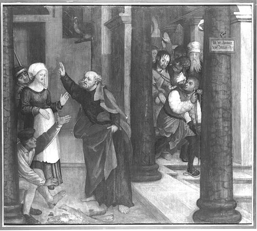Erster Wettenhauser Altar: Verleugnung Petri und Verspottung Christi Rückseite: nicht erhalten, 1515, Martin Schaffner