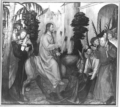 Erster Wettenhauser Altar: Einzug Christ in Jerusalem Rückseite: Dornenkrönung Christi, 1515, Martin Schaffner
