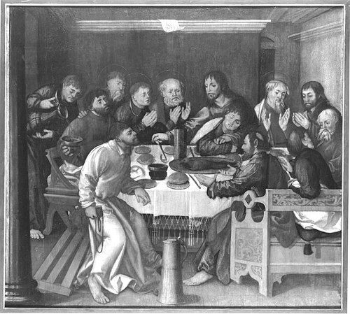 Erster Wettenhauser Altar: Das Letzte Abendmahl Rückseite: Kreuztragung Christi, 1515, Martin Schaffner