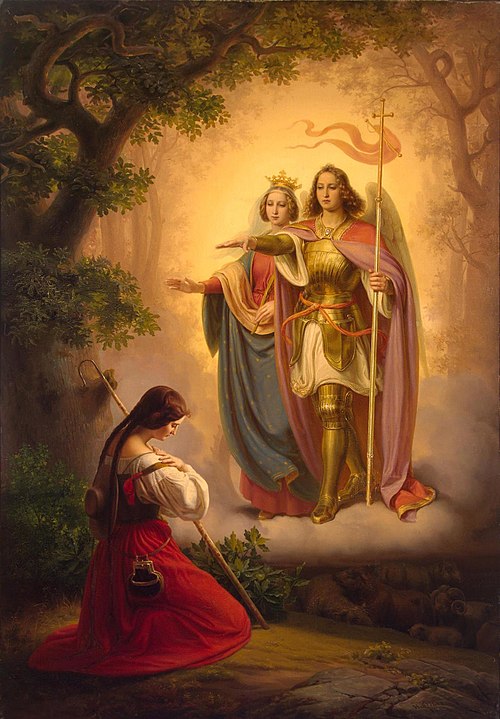 Appearance of Sts Catherine and Michael to Joan of Arc (Lef-Hand Part of ''The Life of Joan of Arc'', 1843, Hermann Stilke
