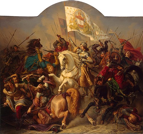 Joan of Arc in Battle (Central Part of ''The Life of Joan of Arc'' Triptych), 1843, Hermann Stilke