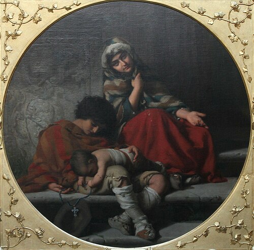 Roman Beggars at a Church Entrance, 1863, Rudolf Lehmann