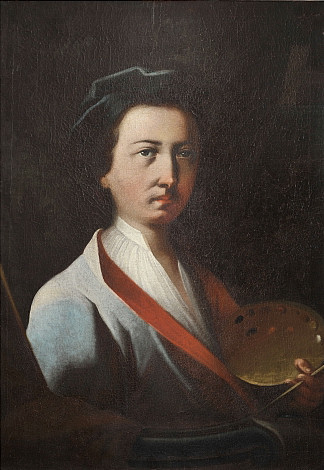 Self-portrait with palette, 1720, Johann Evangelist Holzer