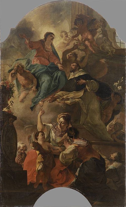 Hl. Dominikus als Fürbitter bei Maria, 1731, Johann Evangelist Holzer