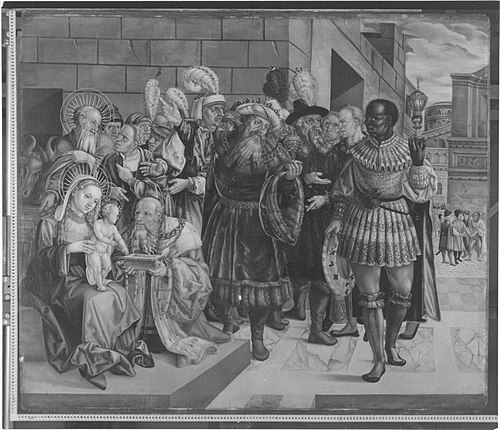 Anbetung der Könige Rückseite: Himmelfahrt und Krönung Mariens, 1531, Melchior Feselen