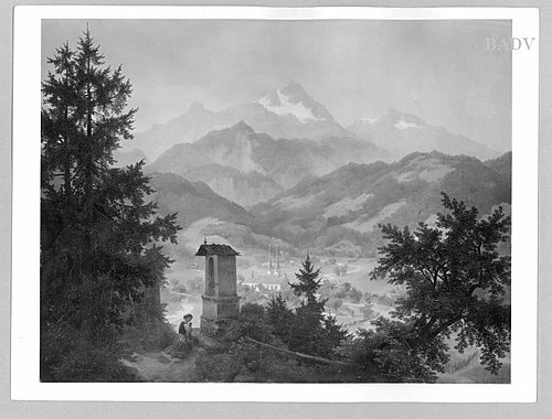 Berchtesgaden with Watzmann, 1855, Karl Eduard Biermann