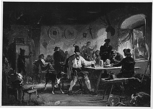 Der unheimliche Gast (Ölskizze), 1863, Karl von Enhuber