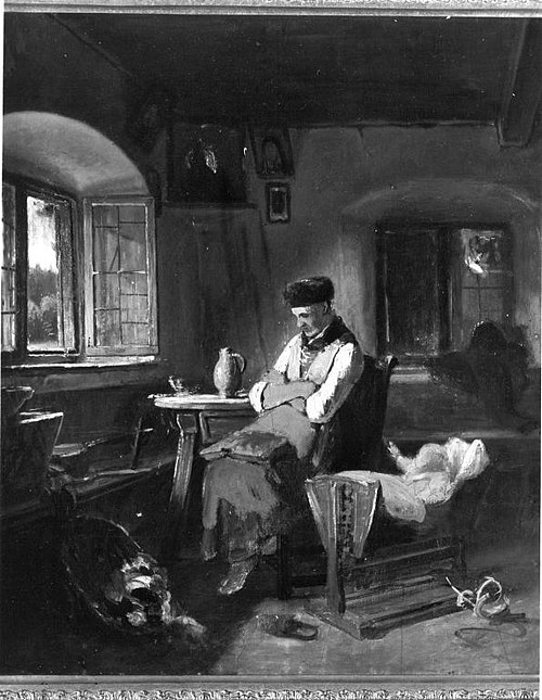 Die schlafende Großmutter bei ihrem Enkel, , Karl von Enhuber