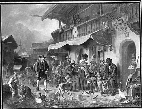 Eingeregnete Sommerfrischler, 1863, Karl von Enhuber