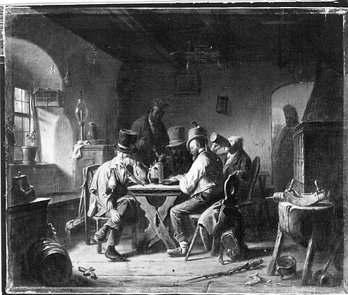 Handwerksburschen in einem Wirtshaus, , Karl von Enhuber