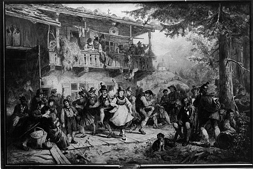 Kirchweihtanz in der Valepp, 1867, Karl von Enhuber