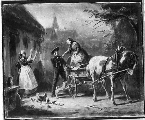 Illustrationen zu Melchior Meyrs "Erzählungen aus dem Ries": Das Begräbnis des Meiers Johann, 1865, Karl von Enhuber