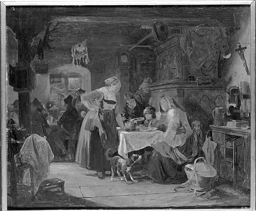 Wirtsstube im bayerischen Hochland, 1855, Karl von Enhuber