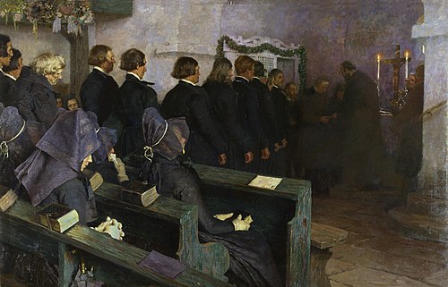Abendmahlsfeier in Hessen, 1892, Carl Bantzer