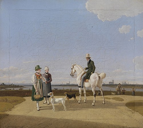 Ein Reiter und zwei Bauernmädchen, 1829, Wilhelm von Kobell