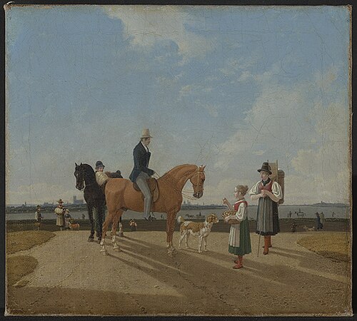 Zwei Reiter und zwei Blumenmädchen, 1826, Wilhelm von Kobell