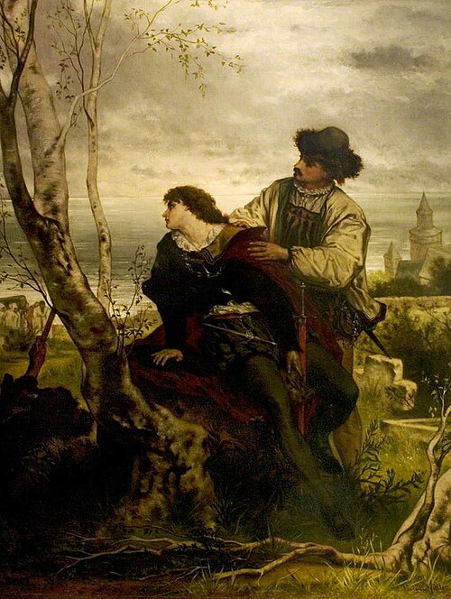 'Hamlet', Act V, Scene 2, Hamlet and Horatio, 1870, Victor Müller