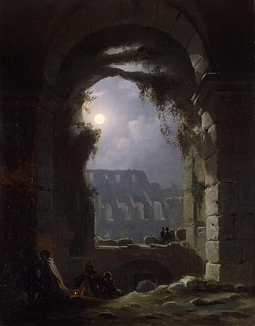 Vue du Colisée la nuit, 1830, Franz Ludwig Catel