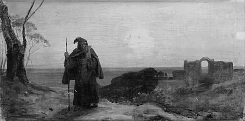 Evening Landscape with an Old Monk, , Franz Ludwig Catel