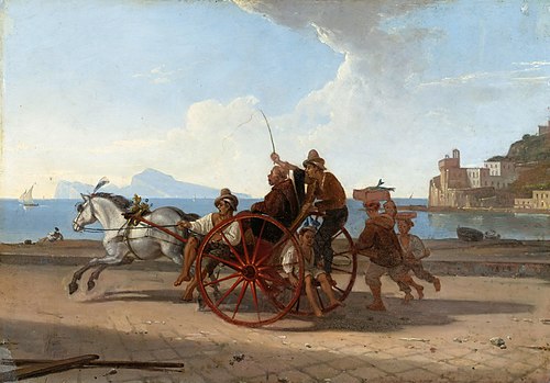 Монах в неаполитанской одноколке, 1822, Franz Ludwig Catel