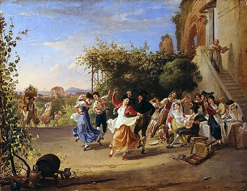Праздник сбора винограда в Римской Кампанье, 1833, Franz Ludwig Catel