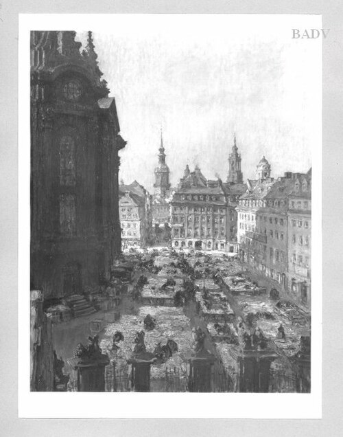 Töpfermarkt in Dresden, 1875, Gotthardt Kuehl