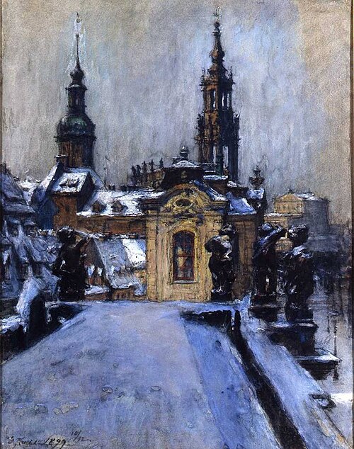 View from Kuehl's studio on the Sekundogenitur, 1899, Gotthardt Kuehl