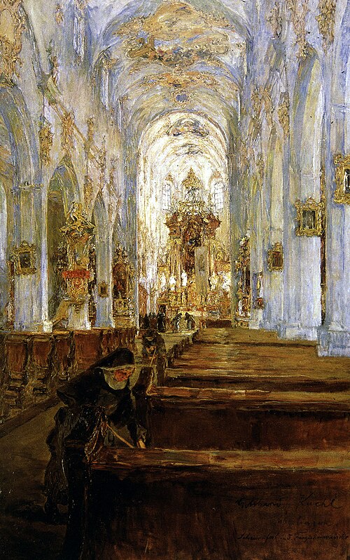 Kircheninneres (Scheuerfest in der Franziskanerkirche in Überlingen)., 1905, Gotthardt Kuehl