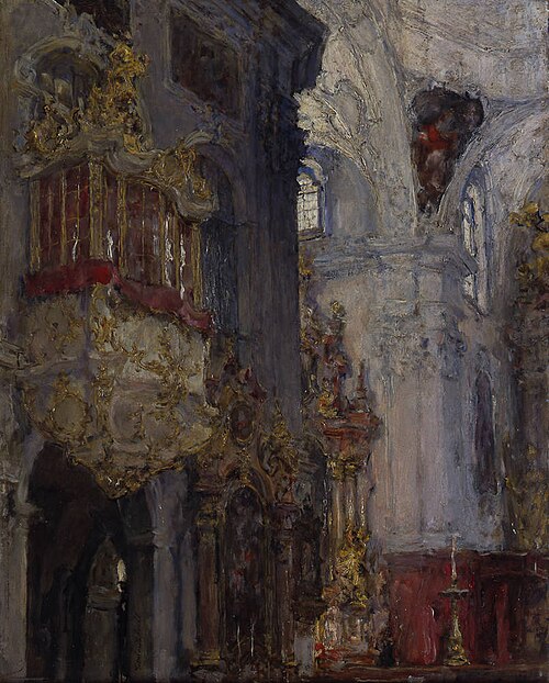 Church interior (St. Peter in Salzburg), 1911, Gotthardt Kuehl
