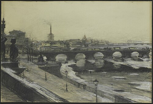 Augustus Bridge of Dresden, 1850, Gotthardt Kuehl