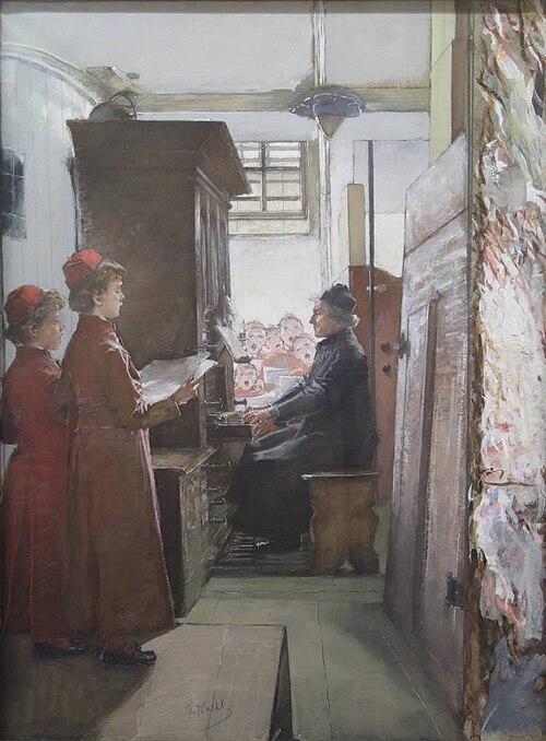 The organist, 1880, Gotthardt Kuehl