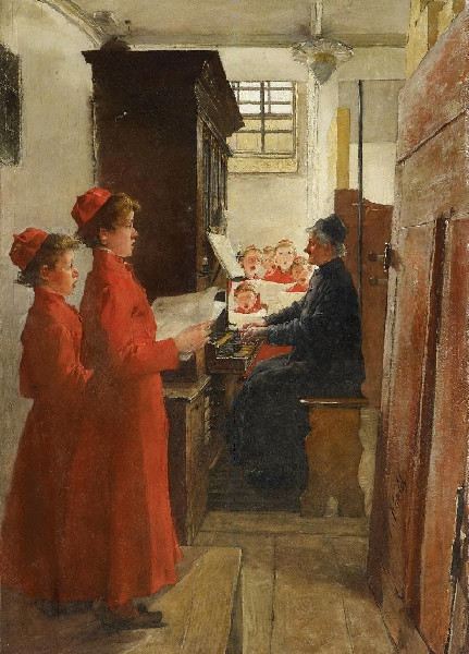 Singing lesson, 1886, Gotthardt Kuehl