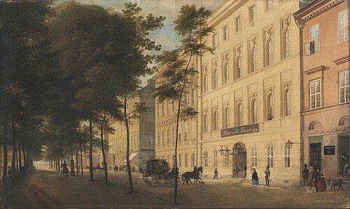 Унтер ден Линден, Гостиница Санкт Петербург, 1843, Eduard Gaertner