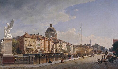 Rear view of the Houses at Schloßfreiheit, 1855, Eduard Gaertner