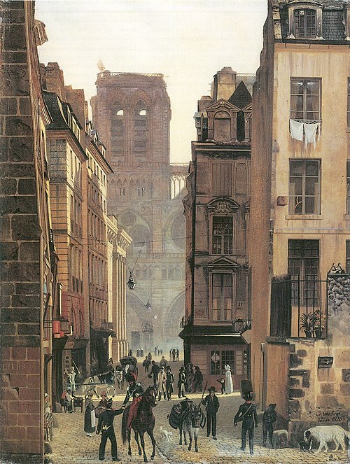 Rue Neuve Notre Dame in Paris, 1826, Eduard Gaertner