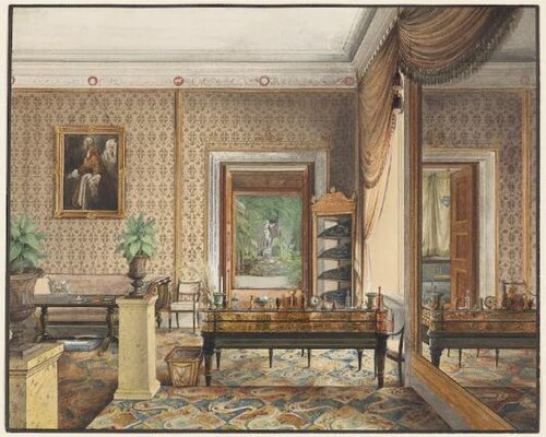Prince Karl's study, 1848, Eduard Gaertner