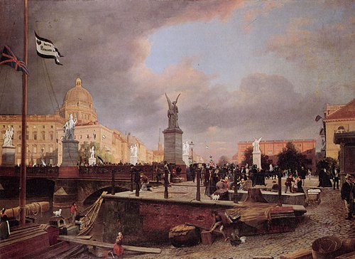 Дворцовый мост в Берлине, 1861, Eduard Gaertner