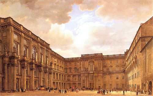 Schlüterhof in the Berlin Palace, 1830, Eduard Gaertner