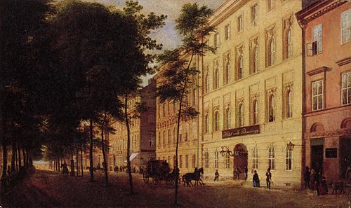 Унтер ден Линден, Гостиница Санкт Петербург, 1843, Eduard Gaertner