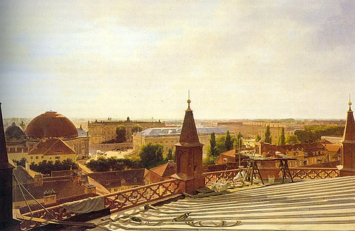 The Opera place in Berlin, View frm the roof of the Friedrichswerdersche church, 1834, Eduard Gaertner