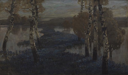 Überschwemmte Salbeifelder in der Po - Ebene, 1900, Ludwig Dill