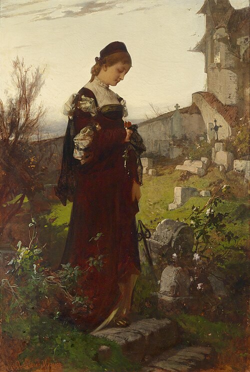 Mädchen auf einem Friedhof, 1898, Sándor Liezen-Mayer
