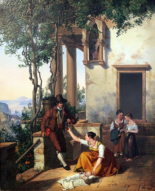 Scene from the Italian folk life, 1828, Michael Neher