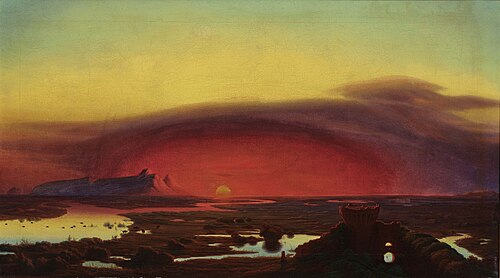The Pontine Marshes at Sunset, , August Kopisch