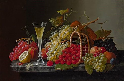 Still Life with Fruit and Champagne, , Severin Roesen
